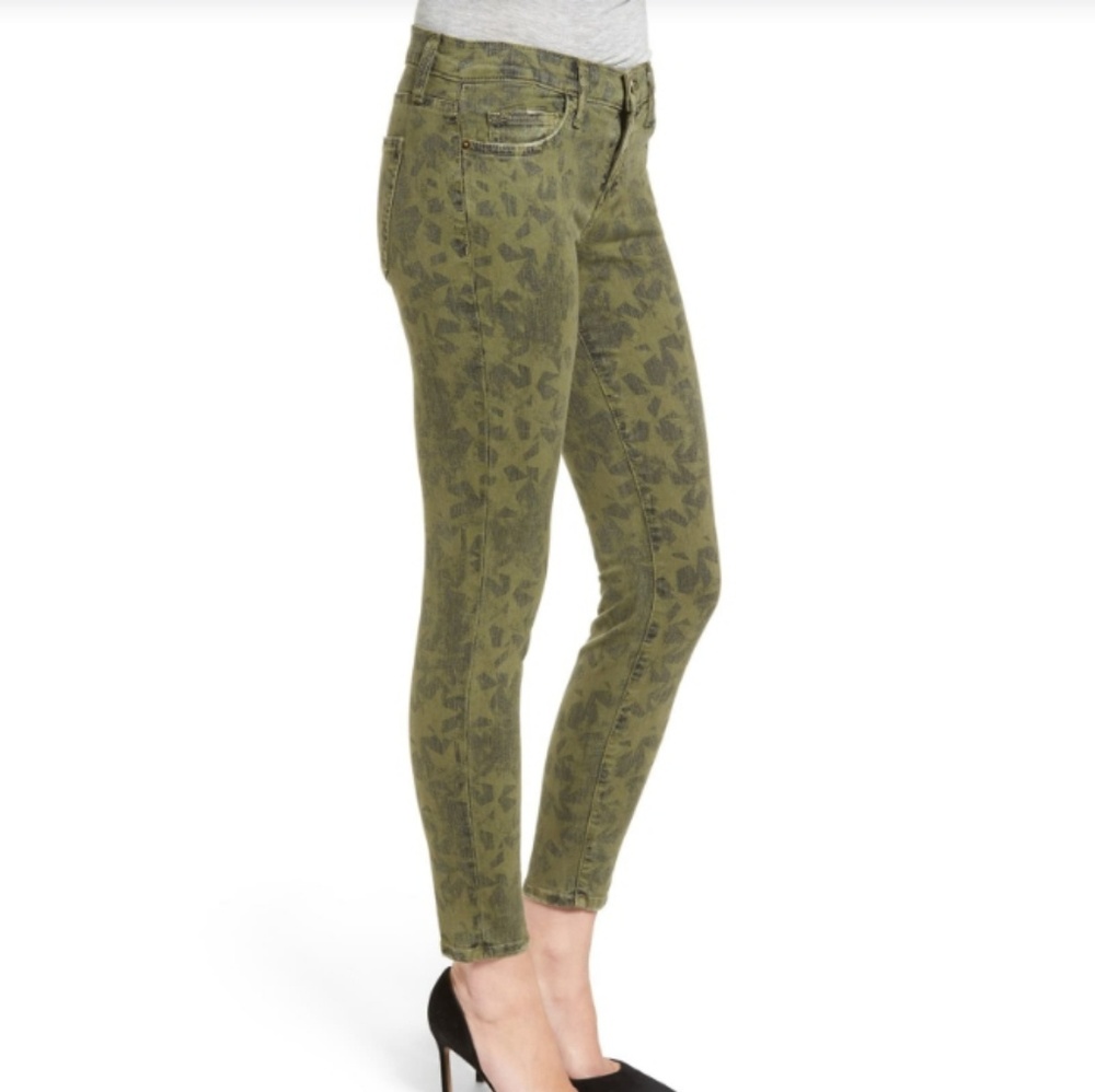 Current/Elliott The Stiletto Skinny Jeans 24 Army Green Camo Python Print Crop - Picture 6 of 8